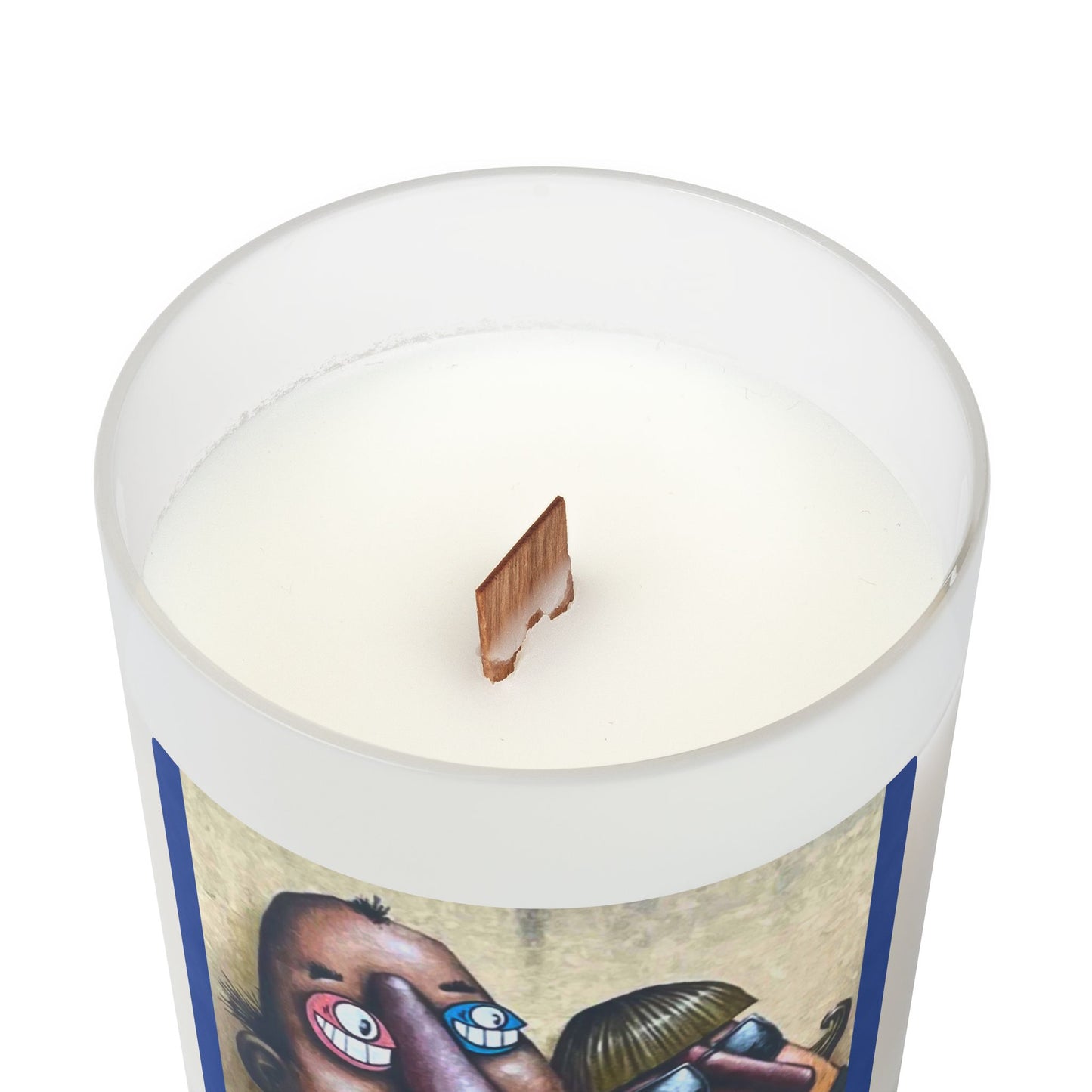 Fred and Ted 11oz Frosted Glass Vegan Wax Wooden Wick Candle-Street Art