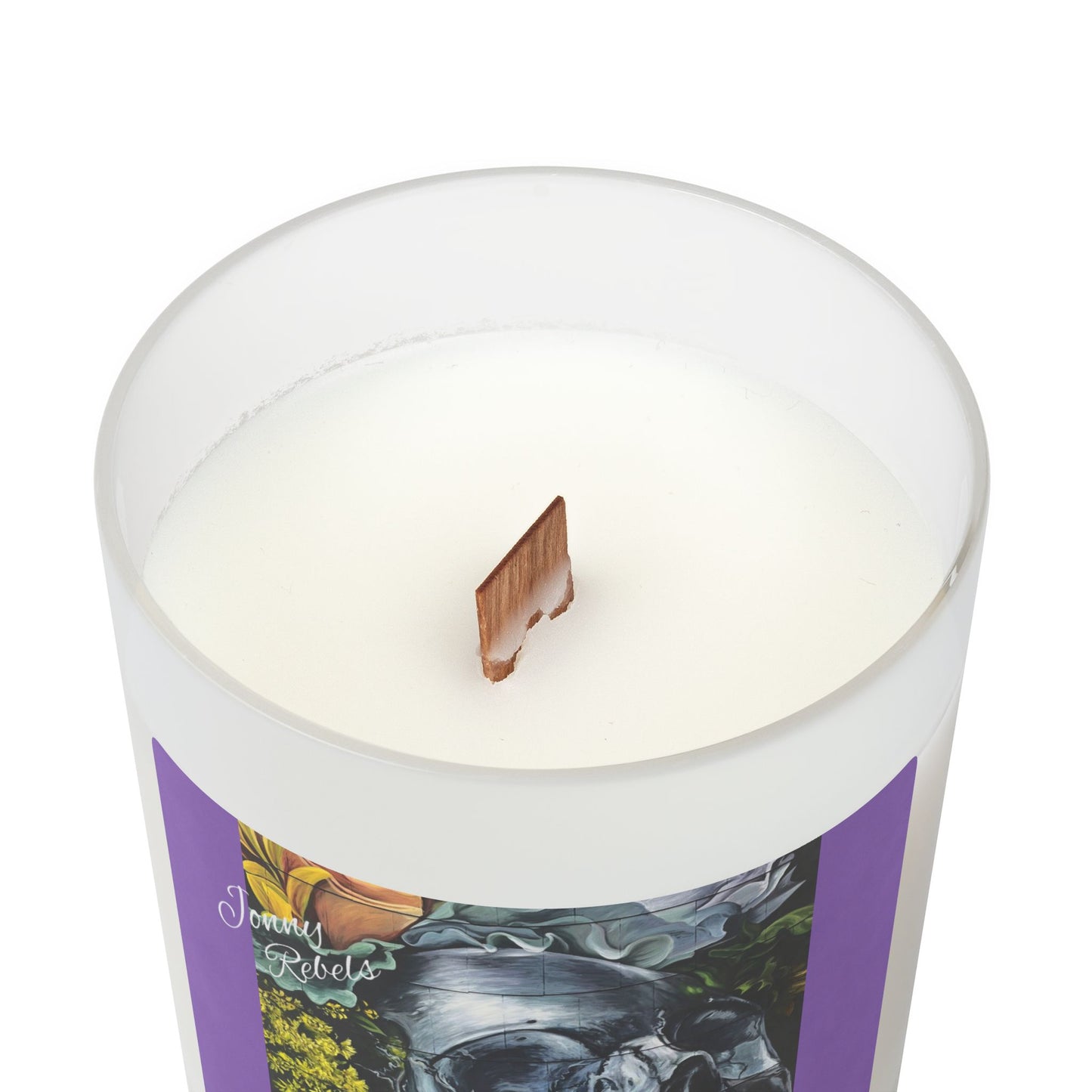 Silent Death 11oz Vegan Wax Wooden Wick Candle-Street Art Design