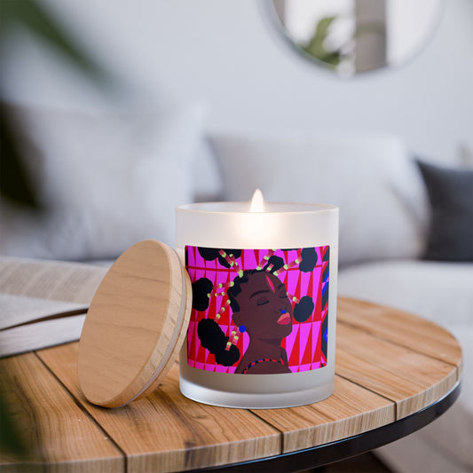 Shy Girl Frosted Glass Vegan Wax Candle 11oz-Street Art