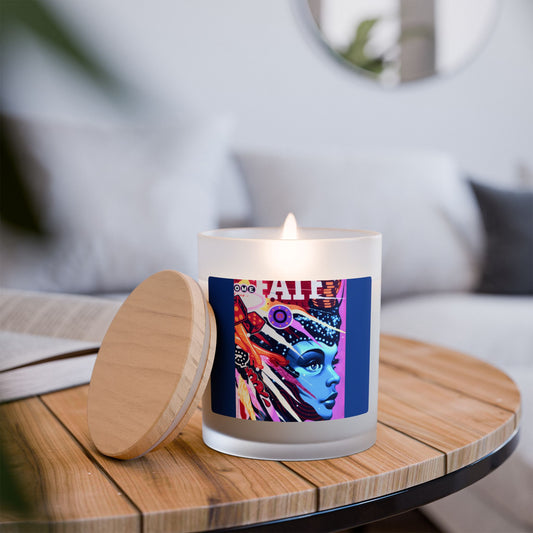 Fate Las Vegas Showgirl 11oz Frosted Glass Vegan Wax Wooden Wick Candle-Street Art