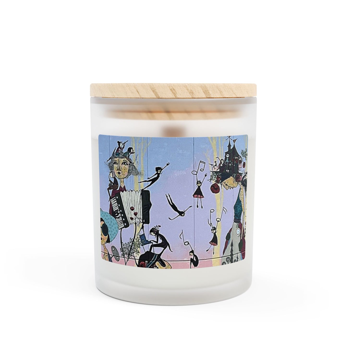 Granny Stone 11oz Frosted Glass Vegan Wax Wooden Wick Candle-Street Art