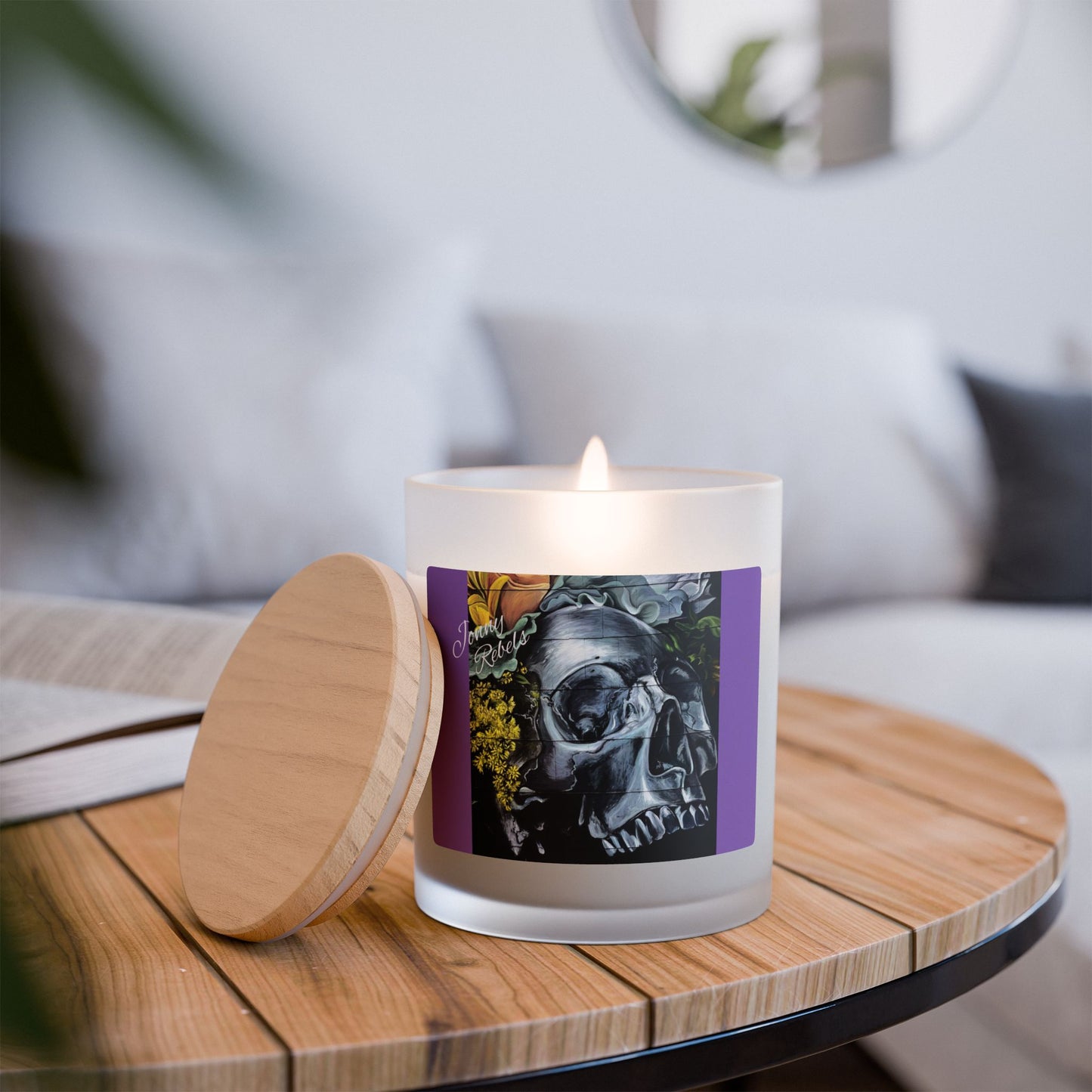 Silent Death 11oz Vegan Wax Wooden Wick Candle-Street Art Design