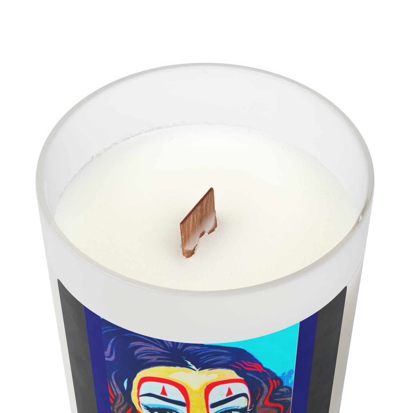 Clowning Around 11oz Vegan Wax Wooden Wick Frosted Glass Candle-Street Art