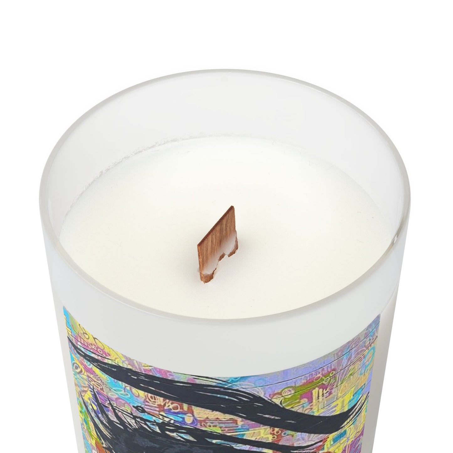 With Love Frosted Glass Vegan Wax Candle 11oz-Street Art